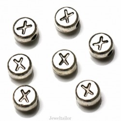 NEW! 1 Letter X Quality Silver Plated Round Alphabet Bead 7mm ~ Ideal For Occasion Name Bracelets, Card Making & Other Craft Activities